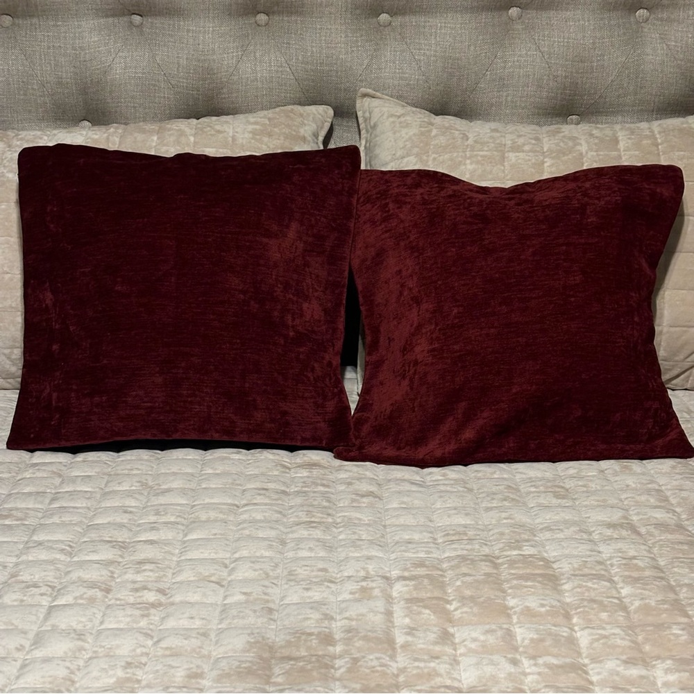 HWY 50 Wine Burgundy ONE Throw Pillow Cover Zips on 17.5”